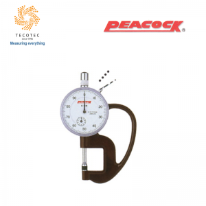Đồng hồ đo độ dày Peacock, Model: G-1M (0~10mm, 0.01mm, Ø6mm)