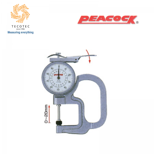 Đồng hồ đo độ dày Peacock, Model: G-2 (0~20mm, 0.01mm, Ø10mm)