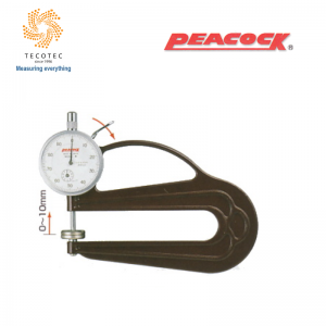 Đồng hồ đo độ dày Peacock, Model: H-20 (0~10mm, 0.01mm, Ø20mm)
