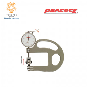 Đồng hồ đo độ dày bằng con lăn Peacock, Model: HR-1 (0~15mm, 0.01mm, Họng 70mm)