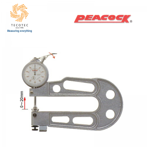 Đồng hồ đo độ dày Peacock, Model: J-A (0~20mm, 0.01mm)