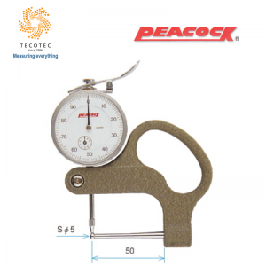 Đồng hồ đo độ dày thành ống Peacock, Model: P-2 (0~15mm, 0.01mm, ±22µm)