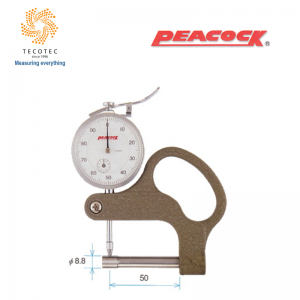 Đồng hồ đo độ dày thành ống Peacock, Model: P-3 (0~15mm, 0.01mm, ±22µm)
