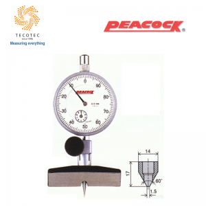 Đồng hồ đo độ sâu Peacock, Model: T-3 (0 - 10mm, 0.01mm, ±15µm)